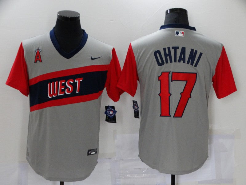Men's Los Angeles Angels Shohei Ohtani #17 Gray Printed Jersey